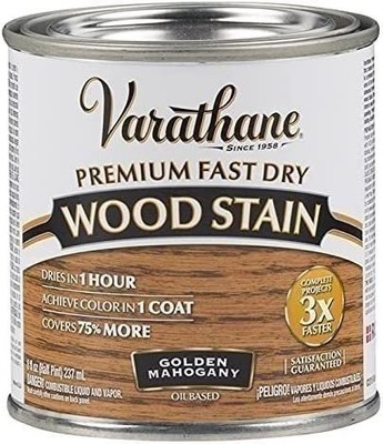 Varathane 262033 Premium Fast Dry Wood Stain, Half Pint, Golden Mahogany