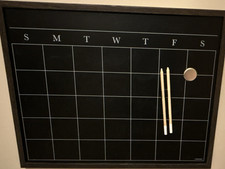 U Brands Magnetic Glass Dry Erase Calendar Board, Framed, 23 x 17 in
