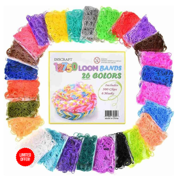 Loom BäNder Set 26 Farben 500 Clips 6 Haken Bastelset Kinder-image
