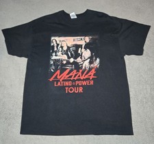 MANA LATINO POWER TOUR 2016 ROCK BAND DOUBLE SIDED TEE MENS SIZE XL BLACK