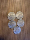 Lot of 5 1776-1976 Kennedy Bicentennial Half Dollar Coins, Circulated, Ungraded