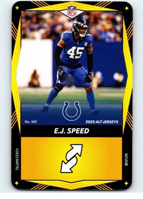 #160 E.J. Speed Los Angeles Rams 2025 UNO Elite Alt Jerseys Yellow