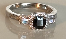 Sparkling Onyx Ring 4.8g Sterling Silver Marked 925 Size 9.75 High Profile