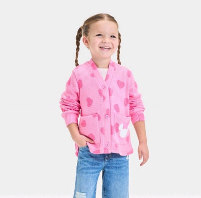 Disney Junior Minnie Mouse Pink Heart Cardigan 18months  NWT