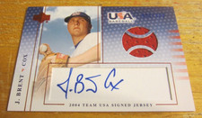 J. Brent Cox 2004-05 USA Baseball National Team Signatures Jersey Blue #28 #'d