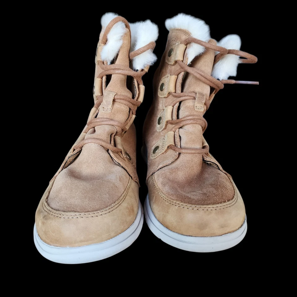 SOREL Out N About Plus Conquest Boots Tan Suede Faux Fur Women's US 8.5 Winter - Image 3 of 4