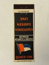 Quaker-Line Matchbook Cover California Eastern Line Quaker C-E Atlantic Pacific