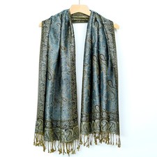 Women Pashmina Scarves & Shawls Soft Silky Reversible Paisley Scarves Shawl UK