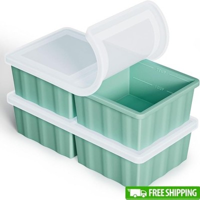 Silicone Freezer Tray Portion Control Food Storage Perfect Soups Stews Meal Prep