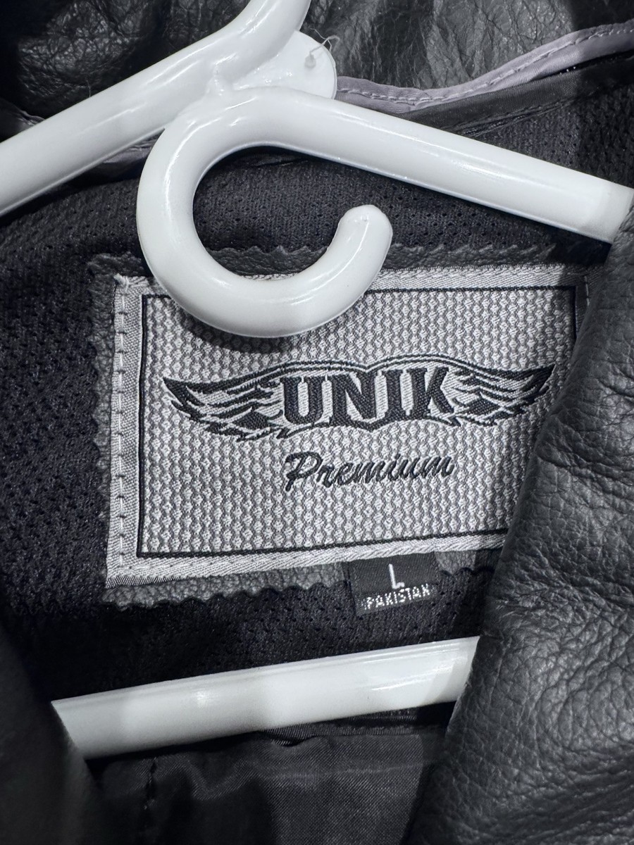 Vintage-style Unik Men's Black Premium Leather Motorcycle Vintage-style Unik Men's Black Premium Leather Motorcycle