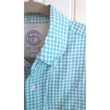 GUY HARVEY Classic Fish Collection Shirt Mens M Green Check Plaid Button Dwn LS