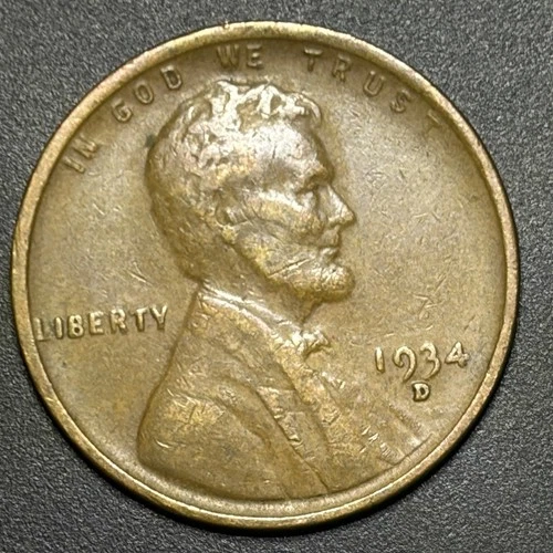 1934-D Lincoln Wheat Cent  - VF Details - Circulated
