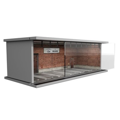 Bivitre 1/64 Diorama Display Case with LED Lights - Compatible Red Brick, 