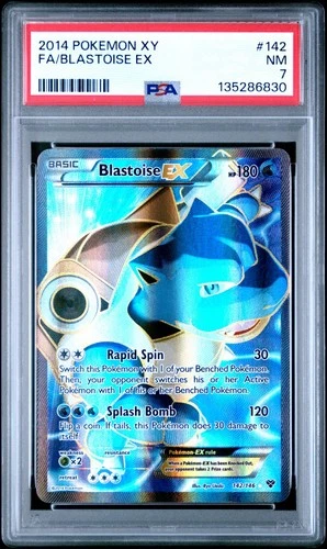 2014 POKEMON XY BLASTOISE EX #142/146 FULL ART ULTRA RARE HOLO PSA 7