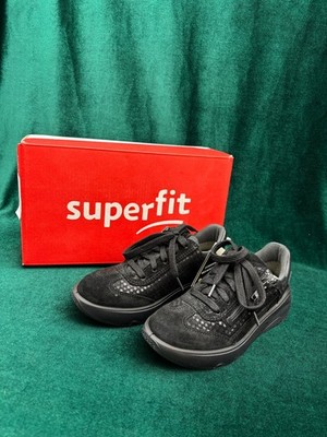 SUPERFIT Gore-Tex Kids EU 29 Sneakers Leather Lace Up Zip Black Stars Print