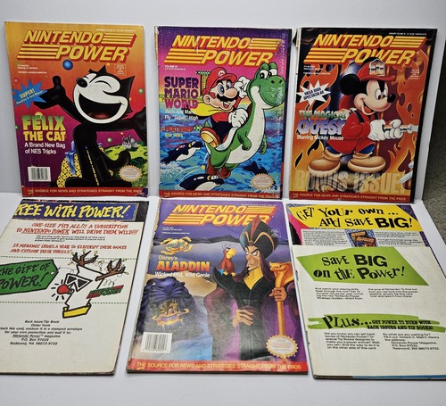 Nintendo Power Magazine Lot (8) - Super Mario World, Aladdin