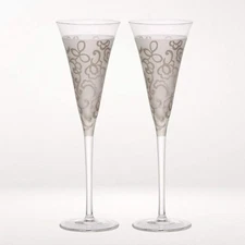 Lenox Crystal Heiress Toasting Flutes | Set of 2 | Excellent Condition | 10 3/8”