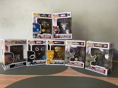 7x Funko Pop Marvel Sammlung OVP   Groot, Venom, Black Panther, Rocket