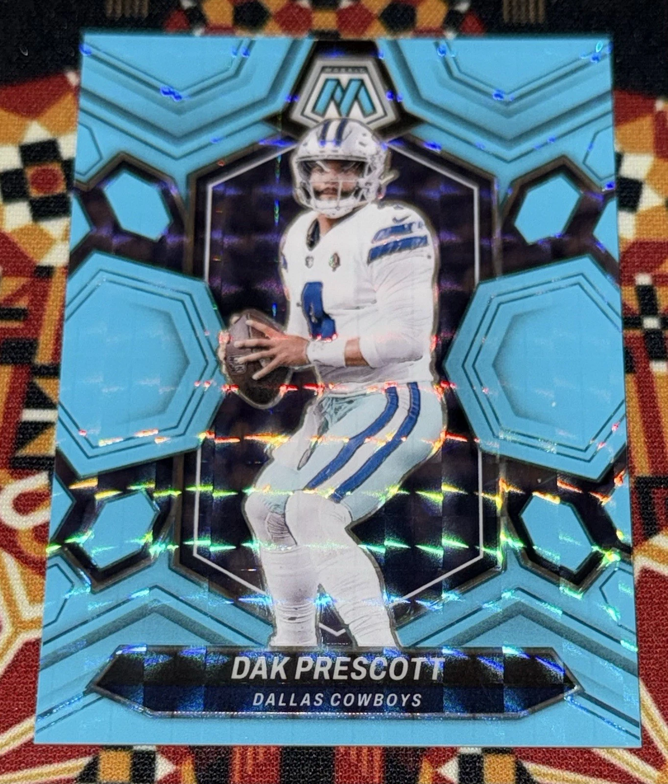 2024 Panini Mosaic DAK PRESCOTT Blue Fluorescent Prizm 11/15 Cowboys #57 ⭐️⭐️