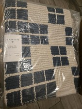 Parachute 100 Cotton Tile Bath Runner 24x62 Blue Cove New 