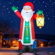 Inflatable Yard Decorations 10 FT Christmas Santa Claus Decor Lantern Green 1