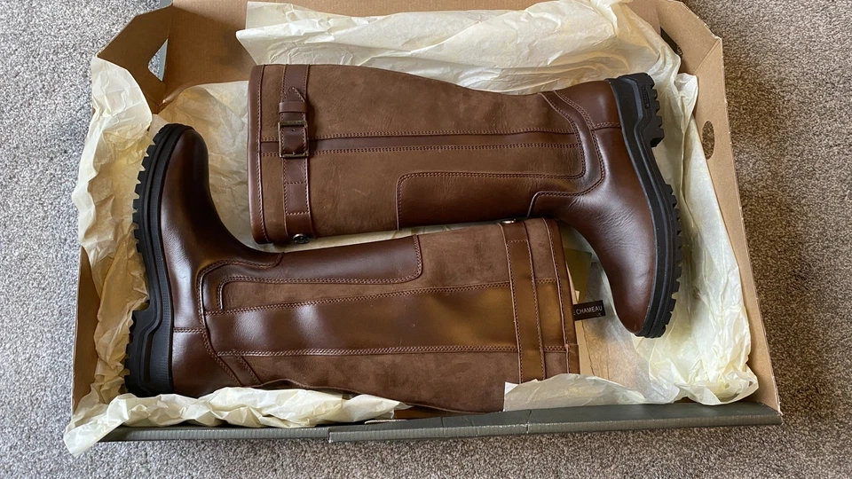 Botas ecuestres/de campo Le Chameau Jameson de cuero para dama talla 5/38 nuevas/sin usar  - Imagen 2 de 4