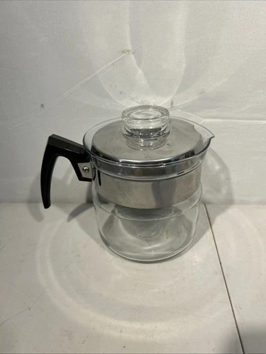 Vintage PYREX Glass & chrome 4-Cup Percolator Coffee Pot 8854 pot only