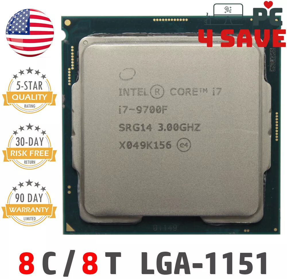 9th Gen Intel Core i7-9700F 3.0GHz (Turbo 4.7GHz) 8-Core 12M LGA-1151 CPU  SRG14