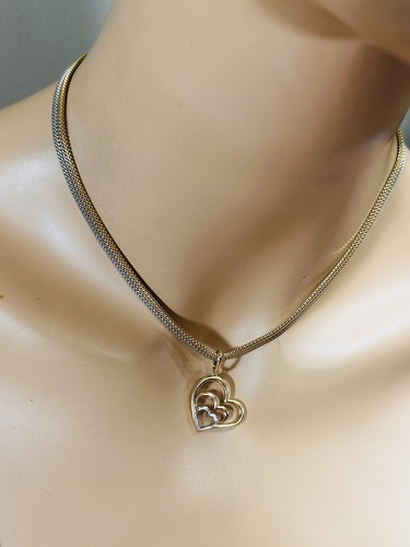 BRANDNEW 18K 750 Real Gold Snake Heart Necklace 17” long 6mm 18.2g multicolor - Picture 22 of 24