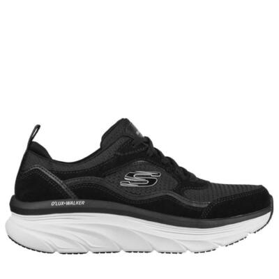 149357 SKECHERS D'LUX WALKER WOMEN'S LACE-UP SHOE WITH BLACK-WHITE MEMORY FOAM COMO