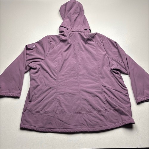 ZeroXposur Jacket Womens 3X Hooded Softshell Purple Faux Fur Zip Pockets - Picture 5 of 5