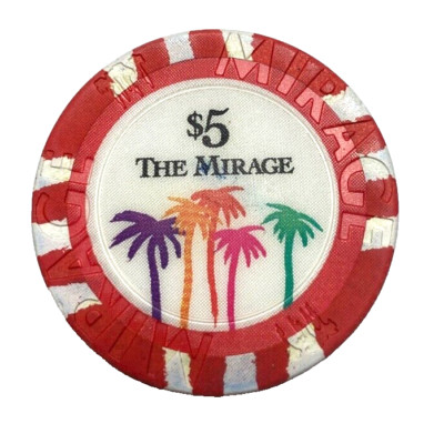The Mirage Las Vegas Hotel Casino $5 Five Dollar Poker Blackjack Chip MLV07