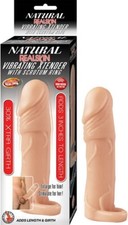 NATURAL REALSKIN VIBRATING XTENDER W/ SCROTUM RING FLESH FOR MEN
