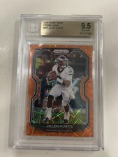 2020 Prizm Jalen Hurts Lazer Prizm Rookie RC #343 Beckett 9.5 MINT POP 14 Eagles