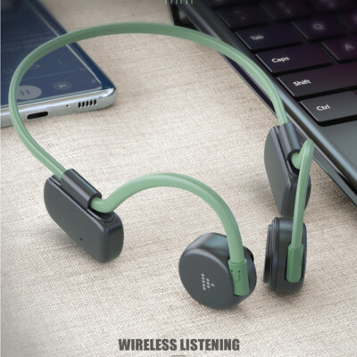 Bone Conduction Headphones Bluetooth V5.0 Open Ear Headsets Neckband Earpieces