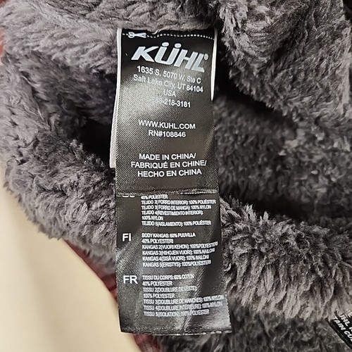Kuhl Joyrydr Jacket Mens XL Brown Red Plaid Sherpa Fleece Lined Flannel Shacket - Picture 12 of 13