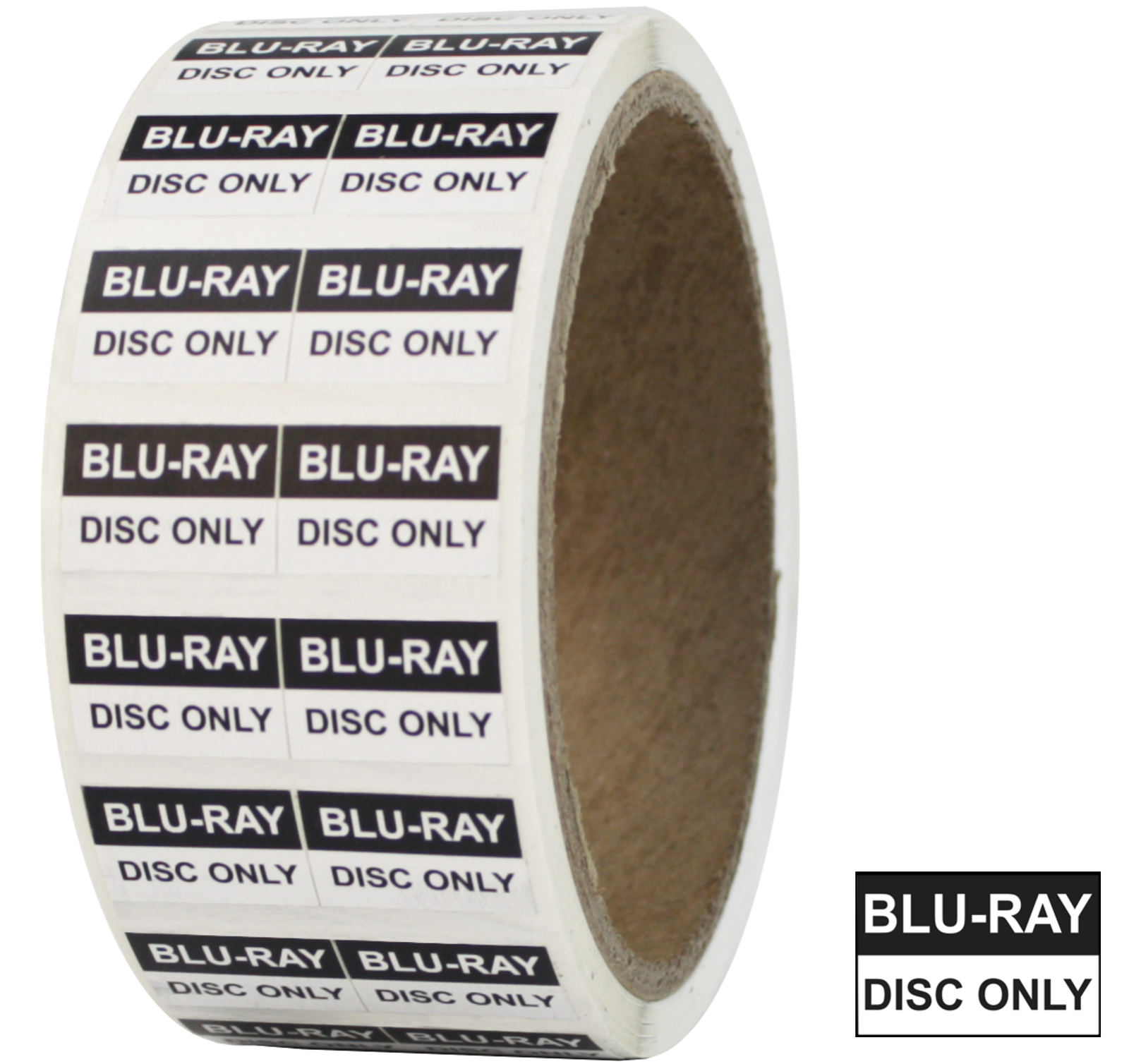 (1) MSLW34B1 BLU RAY DISC ONLY White Rectangle Labels  3/4