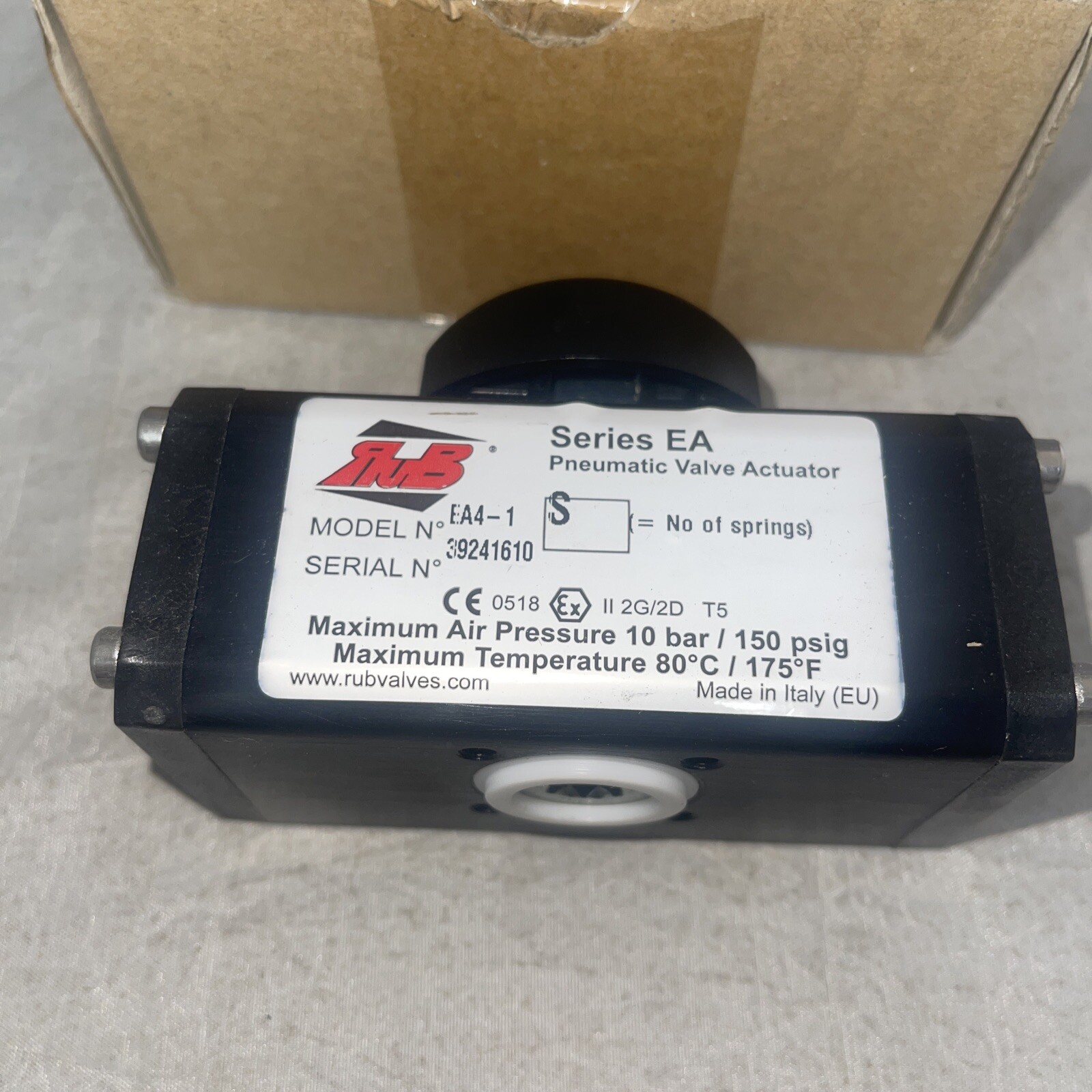 RUB EA41 Pneumatic Valve Actuator Series EA 3/4" 150 PSI Brass for