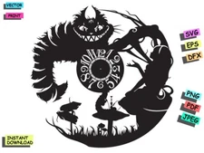 Alice in Wonder and Cat svg, Alice in Wonder,DIGITAL FILES for Glowforge, Cricut