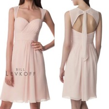 NWT Bill Levkoff Bridesmaid Dress 973 Petal Pink Sz 12 Chiffon Prom Dress Formal