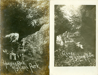 Highland Park, IL Couples at Hanging Rock and the Gorge, Lot of Two RPPCs