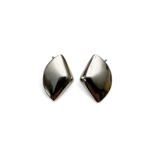 Vintage Modernist Napier Silvertone Angular Screwback Earrings