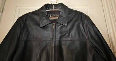 80s〜90s Columbia ブラックレザージャケット Vintage Columbia Men's Black Leather Jacket Size XXL | eBay