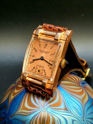 Vintage JULES JURGENSEN 14K Solid Rose Gold Men's Watch W/ Superb Fancy Lugs!