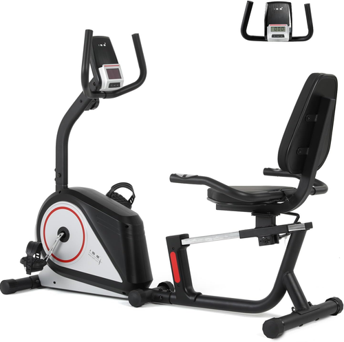 Cyclette Orizzontale Magnetico 2 in 1, Cyclette Da Casa Reclinata Con Freno Magn - Foto 9 di 12