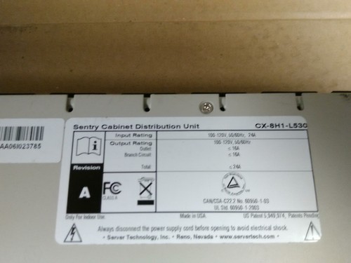 Server Technologies Sentry Switched Cabinet Distribution Unit CX-8H1-L530 - Picture 3 of 6