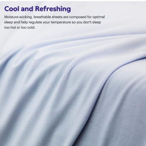 PURPLE stormy gray SoftStretch bamboo sheet set TWIN NEW - Picture 3 of 7