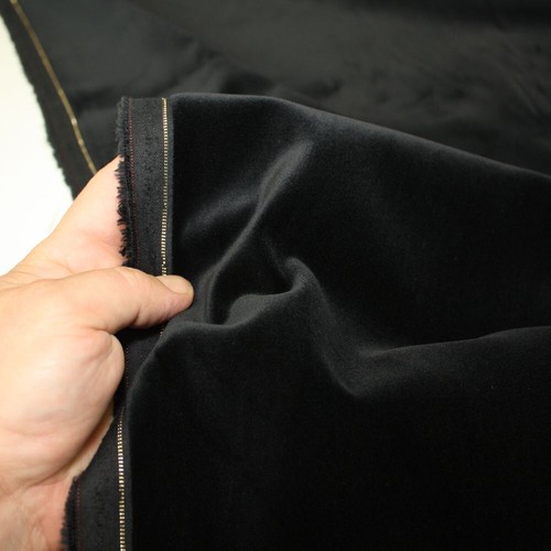 schwerer Bühnen Samt in schwarz Vorhang Polster 2mm dicker Baumwoll-Stoff Velour - Bild 2 von 2