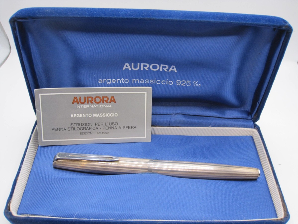 AURORA* STILOGRAFICA - ARGENTO MASSICCIO 925 - BOX - PENNINO ORO