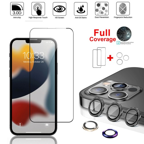 Protector de pantalla lente de vidrio templado cubierta completa para cámara de vidrio templado con cubierta completa para iPhone 13/Pro/Pro Max - Imagen 1 de 12